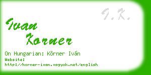 ivan korner business card