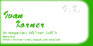 ivan korner business card